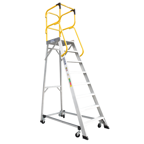 ALUMINIUM ORDER PICKING PLATFORM LADDER